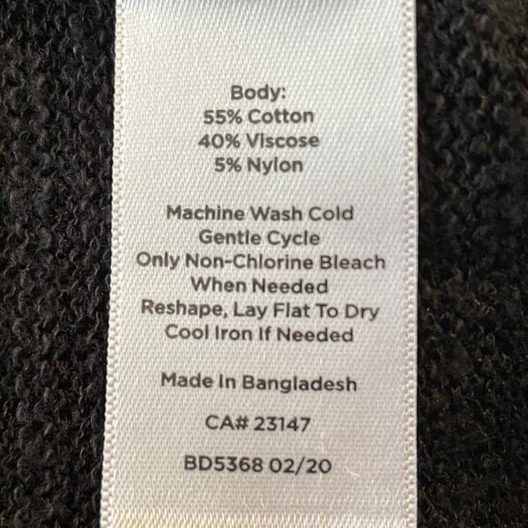 Talbots Open Front Tunic Sweater Cardigan Womens Sz Medium Black Long Sleeve - Picture 6 of 6